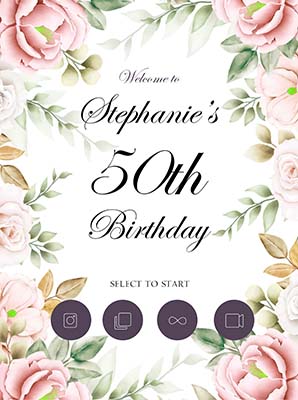 Example of a personalised Pixel Pop photo booth design